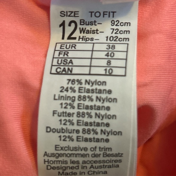 Seafolly High Neck One Piece Swimsuit with Low Open Back, Capri Sea Melon - Picture 6 of 6